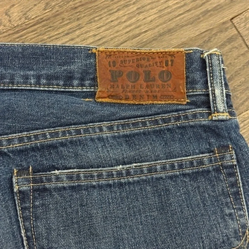 Polo Ralph Lauren Mens Straight Leg Blue Selvedge Denim Jeans 36x30 Medium Wash